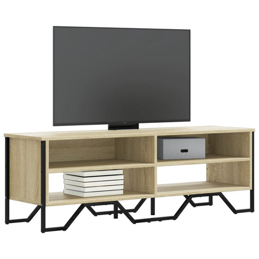 Tv-meubel 122x34x41 cm bewerkt hout sonoma eikenkleurig is nu te koop bij PeponiXL, paradijselijk wonen!