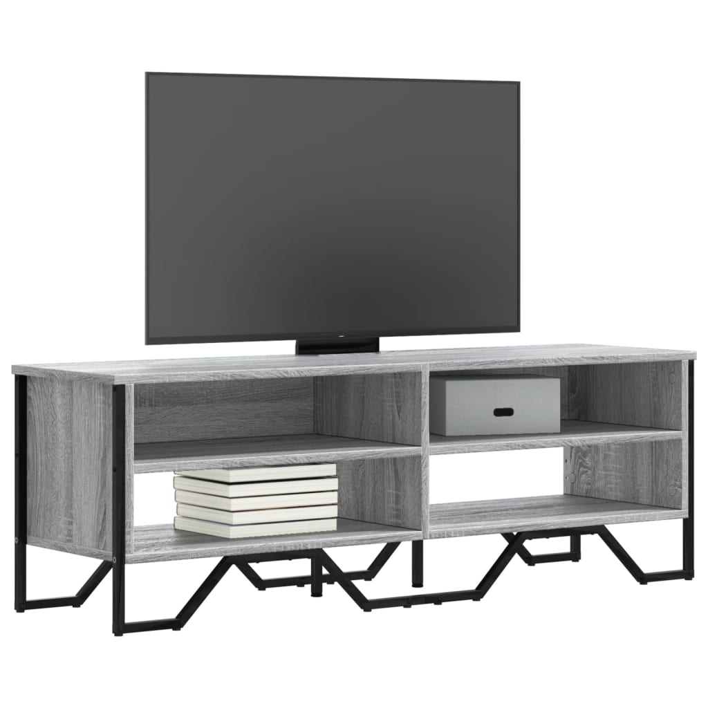 Tv-meubel 122x34x41 cm bewerkt hout grijs sonoma eikenkleurig is nu te koop bij PeponiXL, paradijselijk wonen!