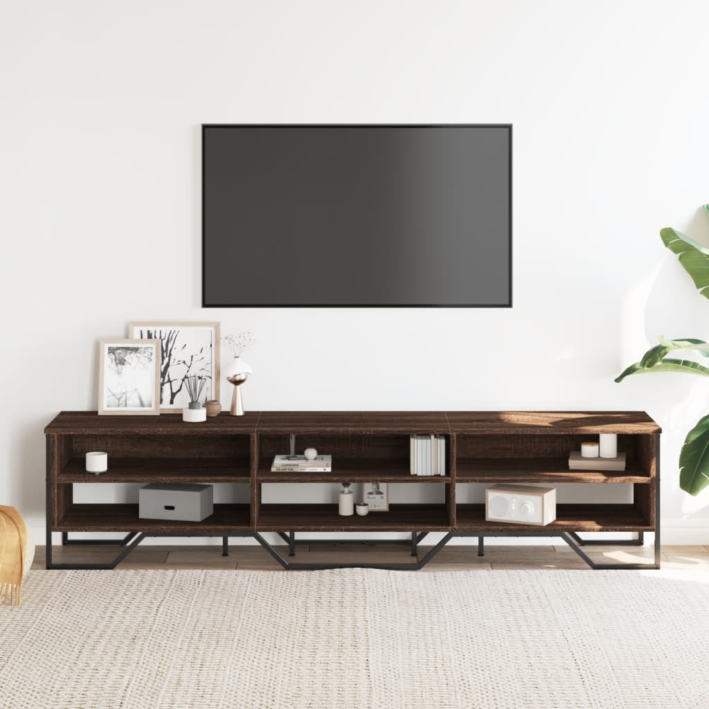 Tv-meubel 180x34x41 cm bewerkt hout bruin eikenkleurig is nu te koop bij PeponiXL, paradijselijk wonen!