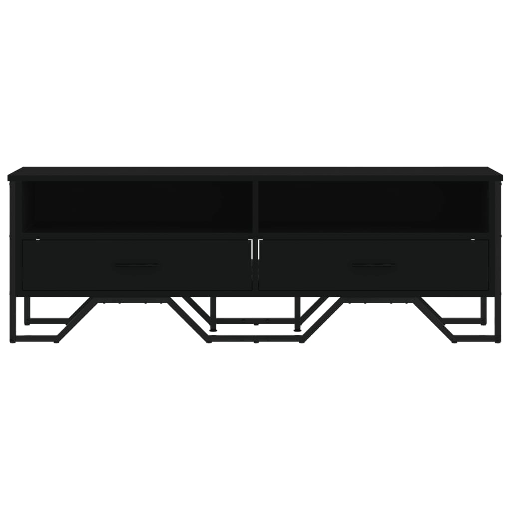 Tv-meubel 122x34x41 cm bewerkt hout zwart is nu te koop bij PeponiXL, paradijselijk wonen!