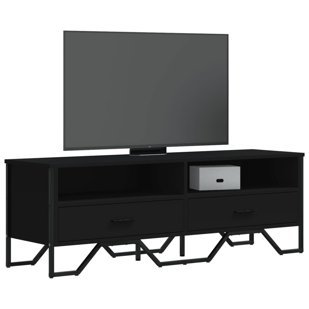 Tv-meubel 122x34x41 cm bewerkt hout zwart is nu te koop bij PeponiXL, paradijselijk wonen!