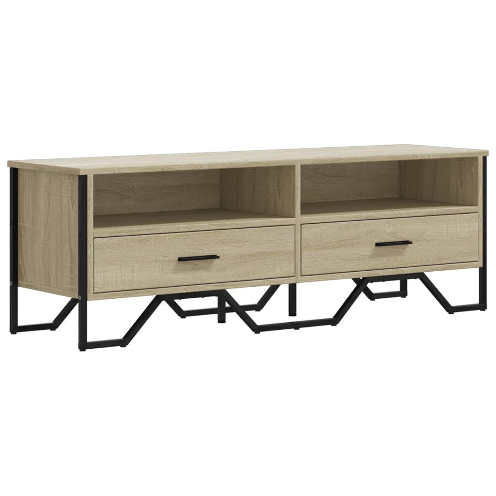 Tv-meubel 122x34x41 cm bewerkt hout sonoma eikenkleurig is nu te koop bij PeponiXL, paradijselijk wonen!