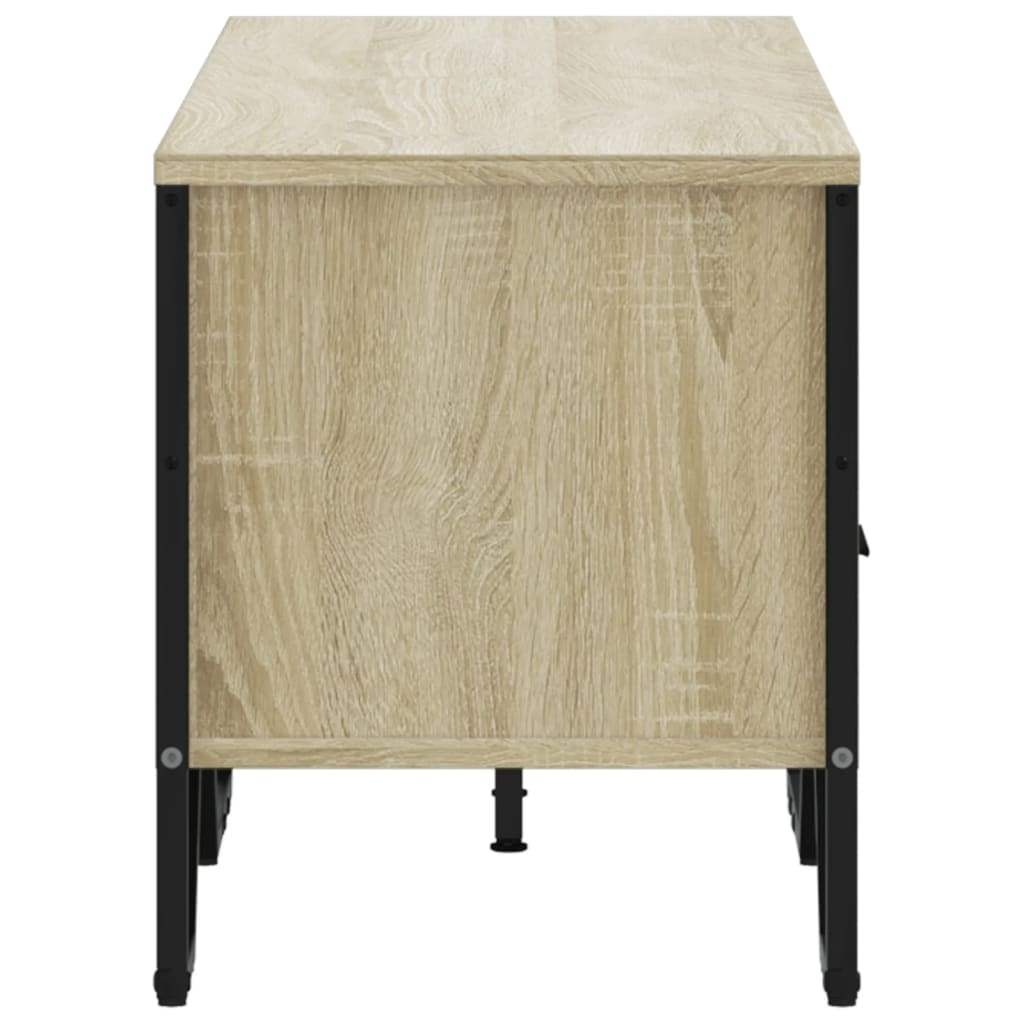 Tv-meubel 122x34x41 cm bewerkt hout sonoma eikenkleurig is nu te koop bij PeponiXL, paradijselijk wonen!