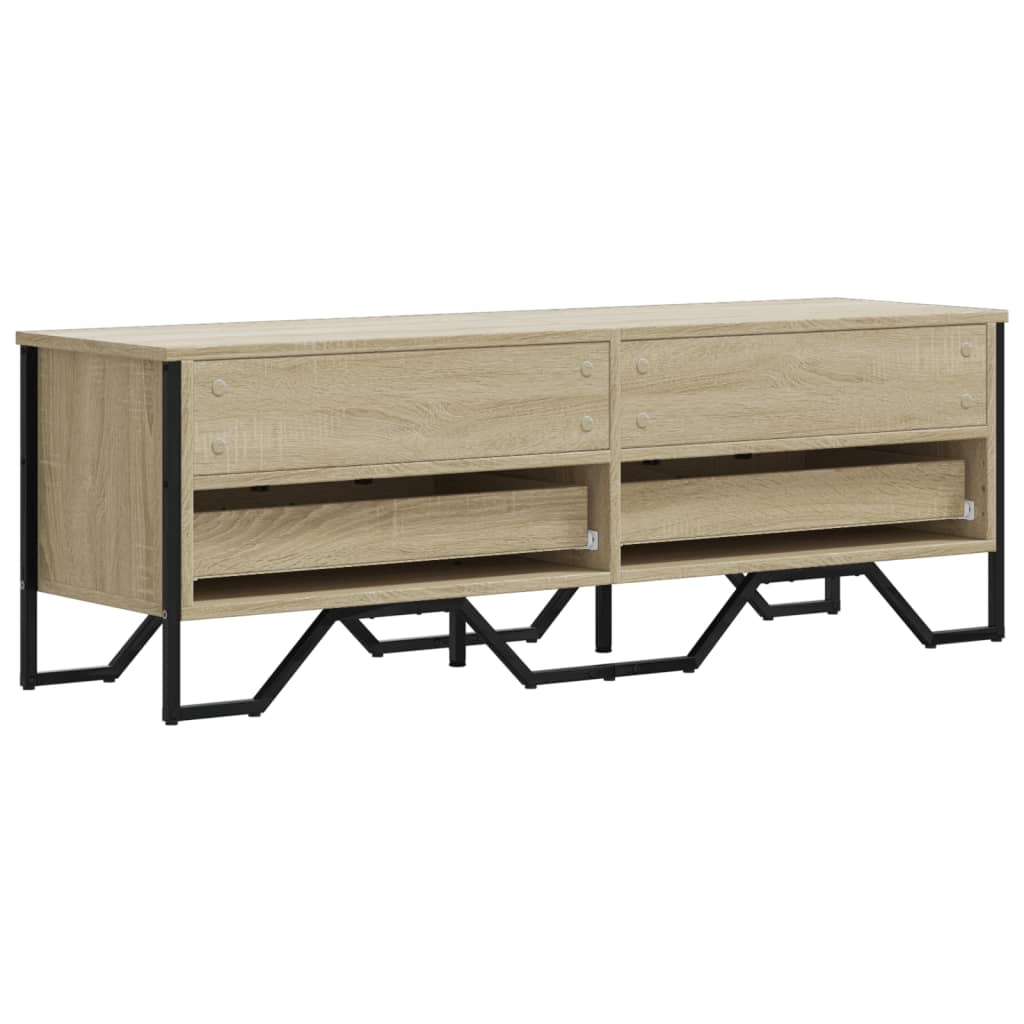 Tv-meubel 122x34x41 cm bewerkt hout sonoma eikenkleurig is nu te koop bij PeponiXL, paradijselijk wonen!