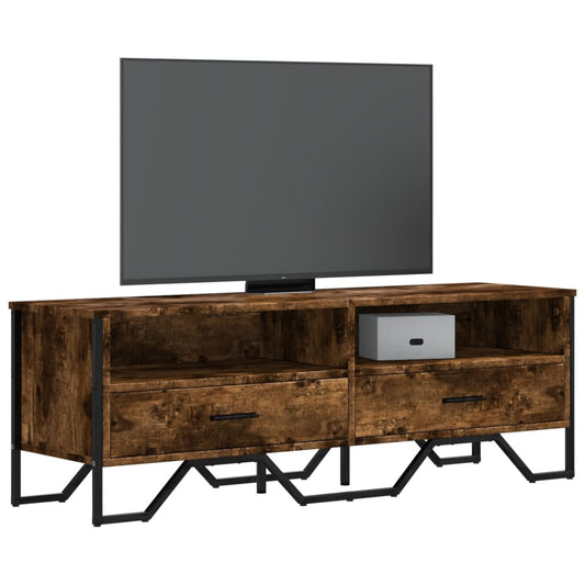 Tv-meubel 122x34x41 cm bewerkt hout gerookt eikenkleurig is nu te koop bij PeponiXL, paradijselijk wonen!