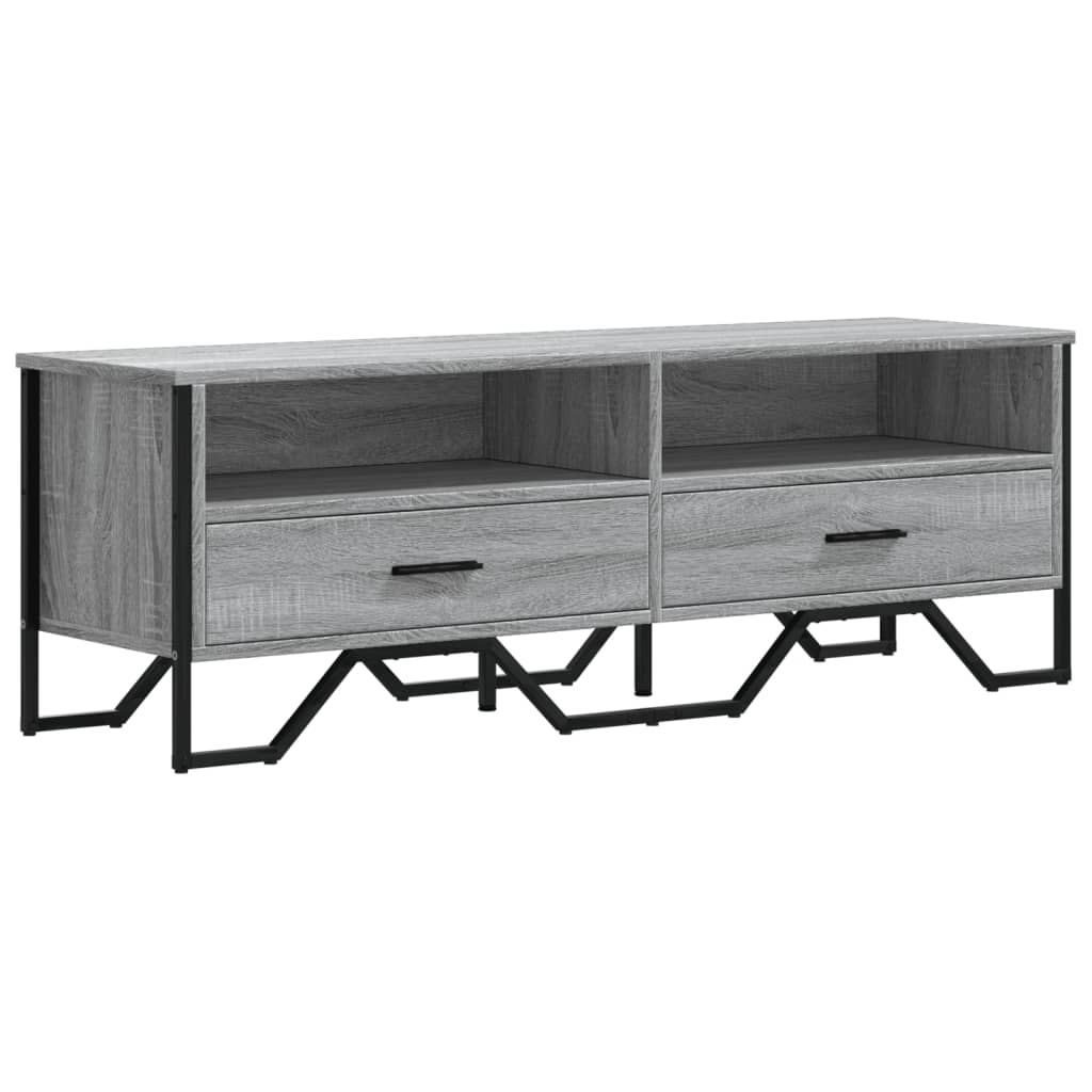 Tv-meubel 122x34x41 cm bewerkt hout grijs sonoma eikenkleurig is nu te koop bij PeponiXL, paradijselijk wonen!