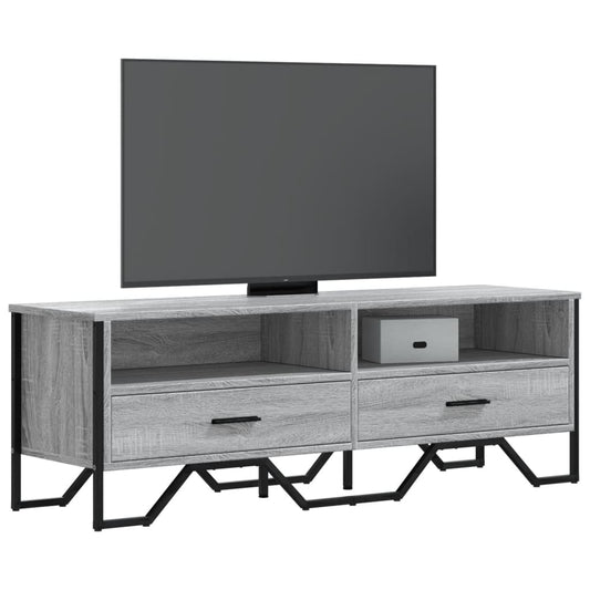 Tv-meubel 122x34x41 cm bewerkt hout grijs sonoma eikenkleurig is nu te koop bij PeponiXL, paradijselijk wonen!