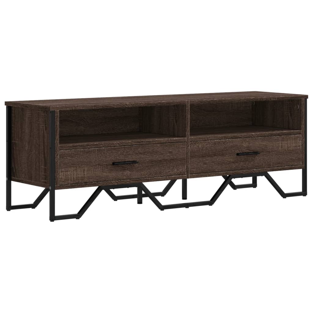 Tv-meubel 122x34x41 cm bewerkt hout bruin eikenkleurig is nu te koop bij PeponiXL, paradijselijk wonen!