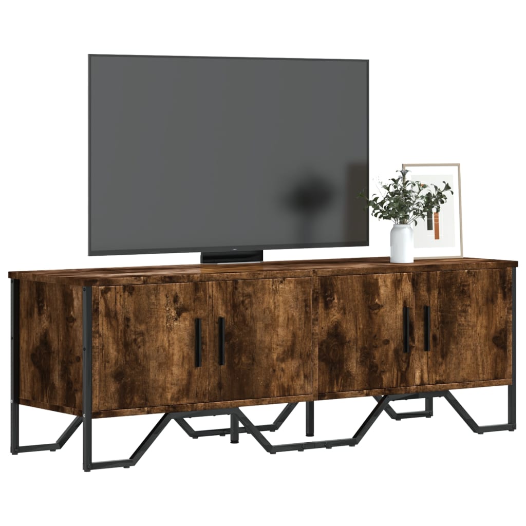 Tv-meubel 122x34x41 cm bewerkt hout gerookt eikenkleurig is nu te koop bij PeponiXL, paradijselijk wonen!