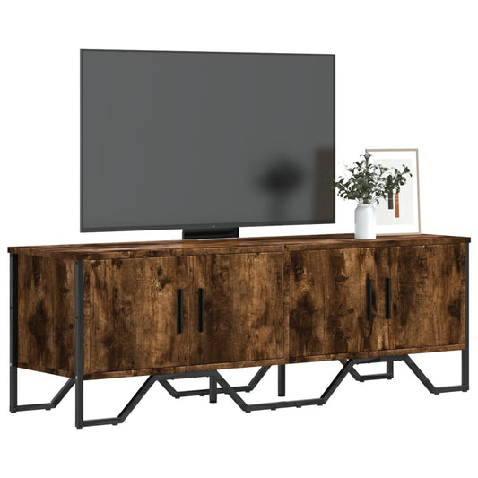 Tv-meubel 122x34x41 cm bewerkt hout gerookt eikenkleurig is nu te koop bij PeponiXL, paradijselijk wonen!