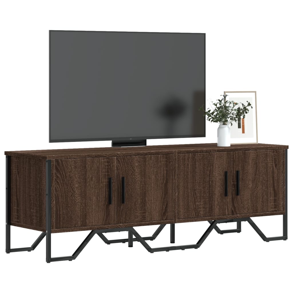 Tv-meubel 122x34x41 cm bewerkt hout bruin eikenkleurig is nu te koop bij PeponiXL, paradijselijk wonen!