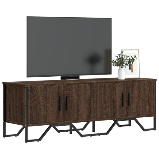 Tv-meubel 122x34x41 cm bewerkt hout bruin eikenkleurig is nu te koop bij PeponiXL, paradijselijk wonen!
