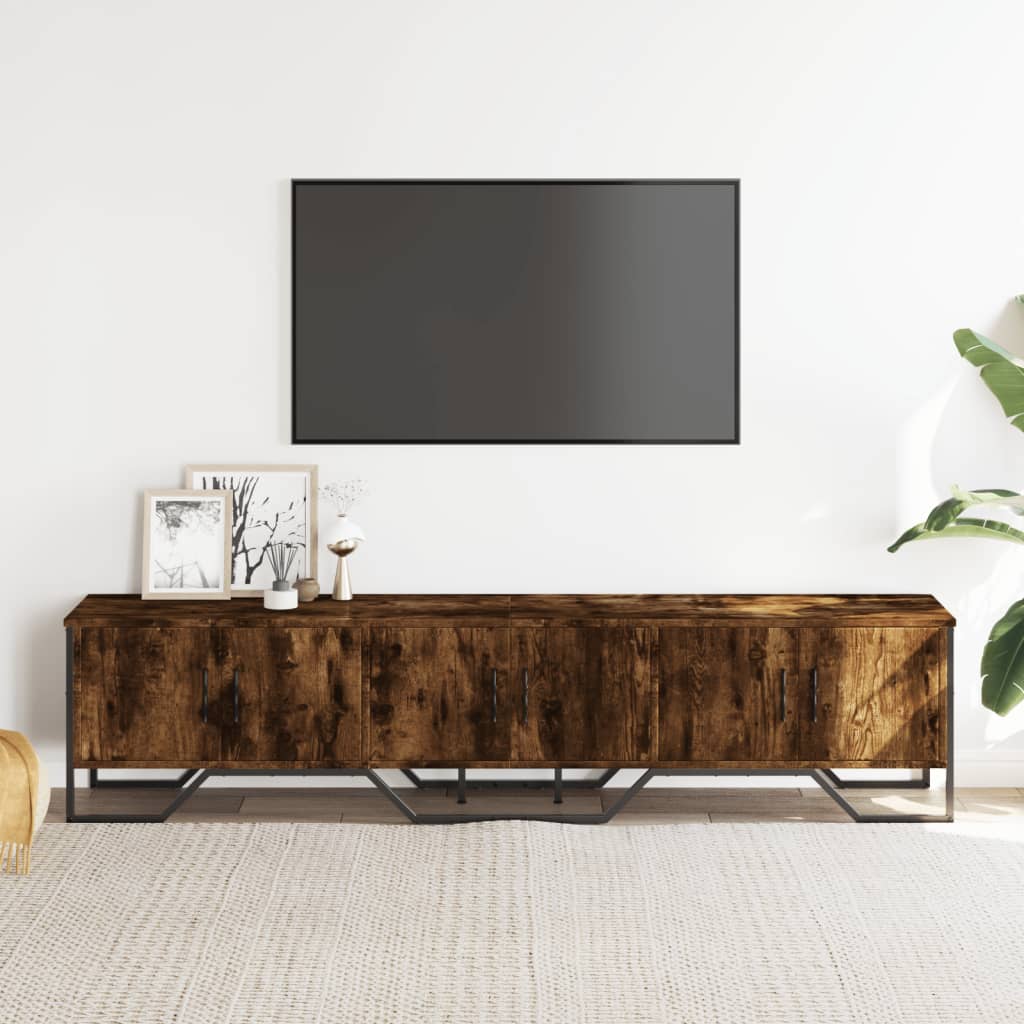 Tv-meubel 180x34x41 cm bewerkt hout gerookt eikenkleurig is nu te koop bij PeponiXL, paradijselijk wonen!