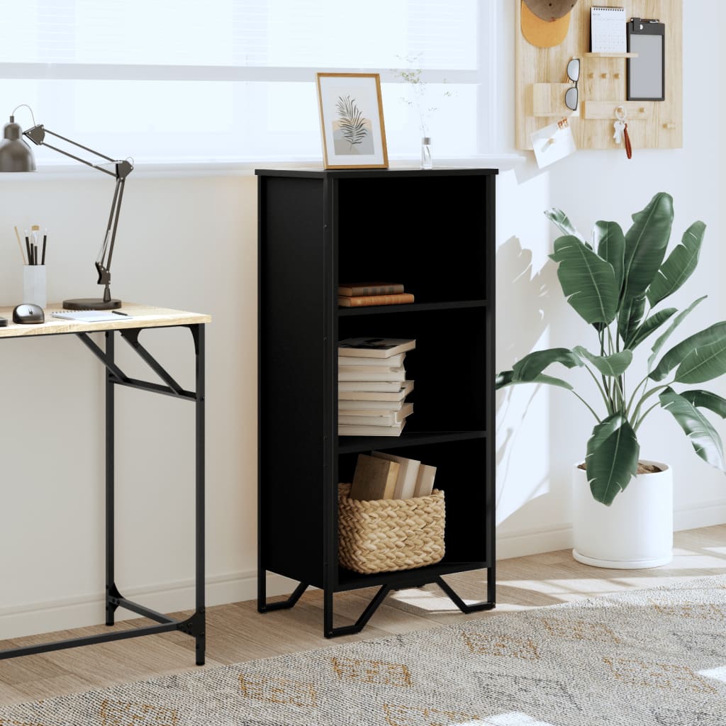 Boekenkast 50x31x106 cm bewerkt hout zwart is nu te koop bij PeponiXL, paradijselijk wonen!