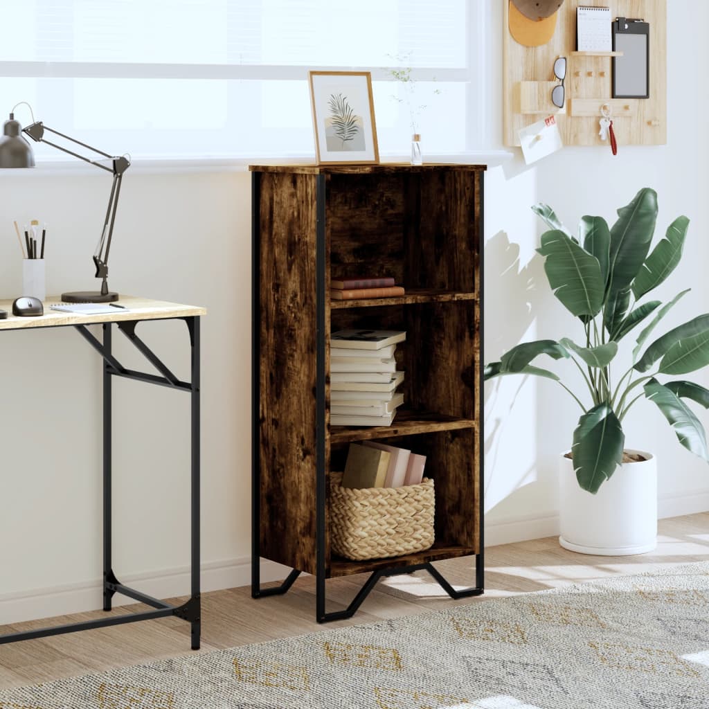 Boekenkast 50x31x106 cm bewerkt hout gerookt eikenkleurig is nu te koop bij PeponiXL, paradijselijk wonen!