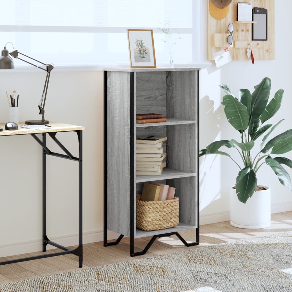 Boekenkast 50x31x106 cm bewerkt hout grijs sonoma eikenkleurig is nu te koop bij PeponiXL, paradijselijk wonen!