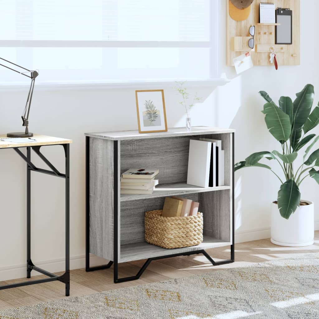 Boekenkast 80x31x74,5 cm bewerkt hout grijs sonoma eikenkleur is nu te koop bij PeponiXL, paradijselijk wonen!