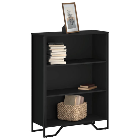 Boekenkast 80x31x106 cm bewerkt hout zwart is nu te koop bij PeponiXL, paradijselijk wonen!