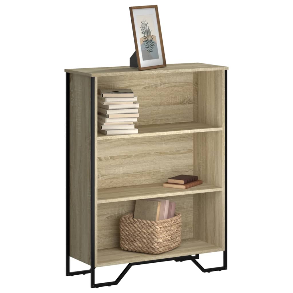 Boekenkast 80x31x106 cm bewerkt hout sonoma eikenkleurig is nu te koop bij PeponiXL, paradijselijk wonen!