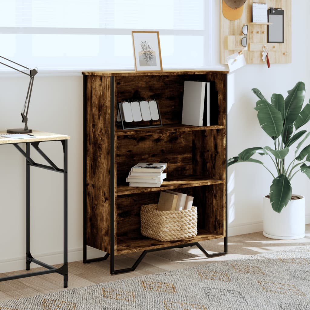 Boekenkast 80x31x106 cm bewerkt hout gerookt eikenkleurig is nu te koop bij PeponiXL, paradijselijk wonen!