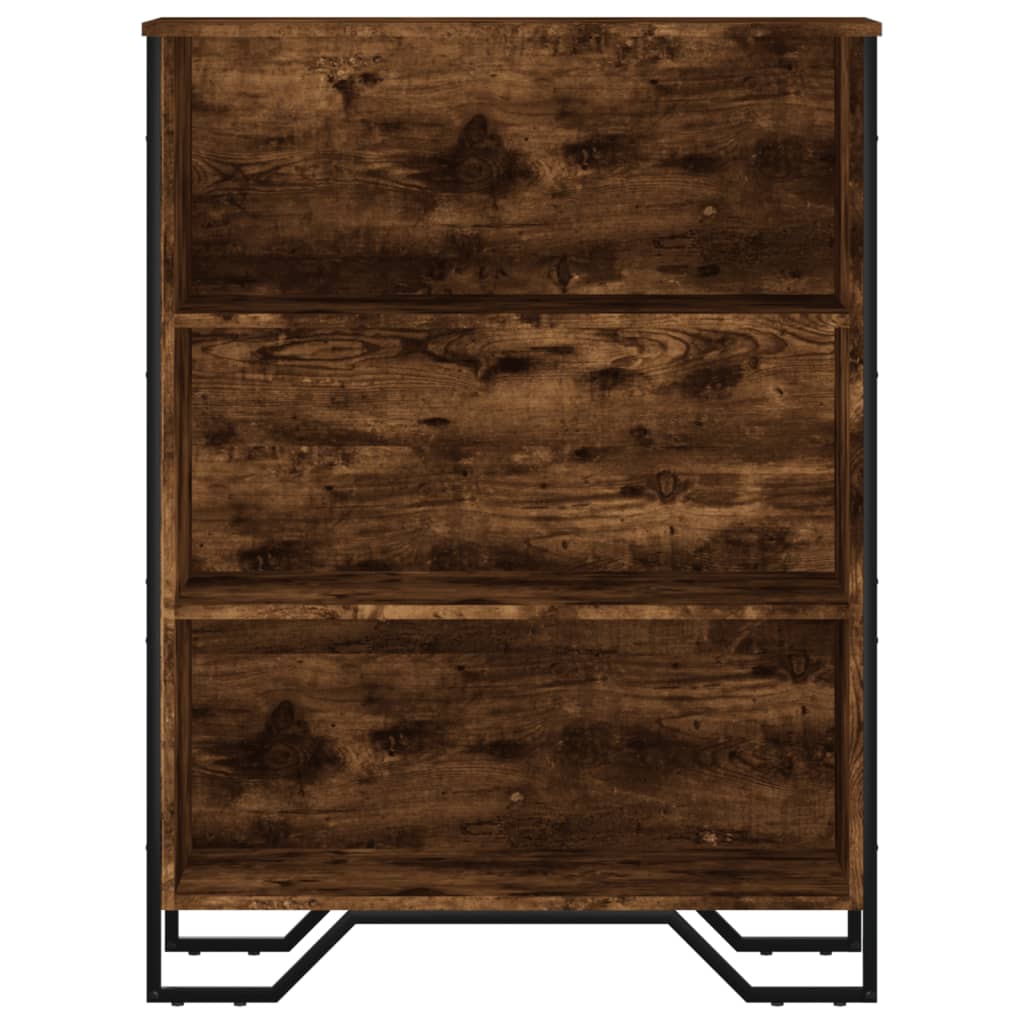 Boekenkast 80x31x106 cm bewerkt hout gerookt eikenkleurig is nu te koop bij PeponiXL, paradijselijk wonen!