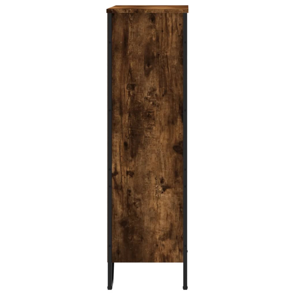 Boekenkast 80x31x106 cm bewerkt hout gerookt eikenkleurig is nu te koop bij PeponiXL, paradijselijk wonen!