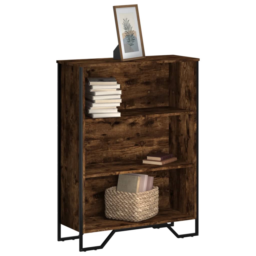 Boekenkast 80x31x106 cm bewerkt hout gerookt eikenkleurig is nu te koop bij PeponiXL, paradijselijk wonen!