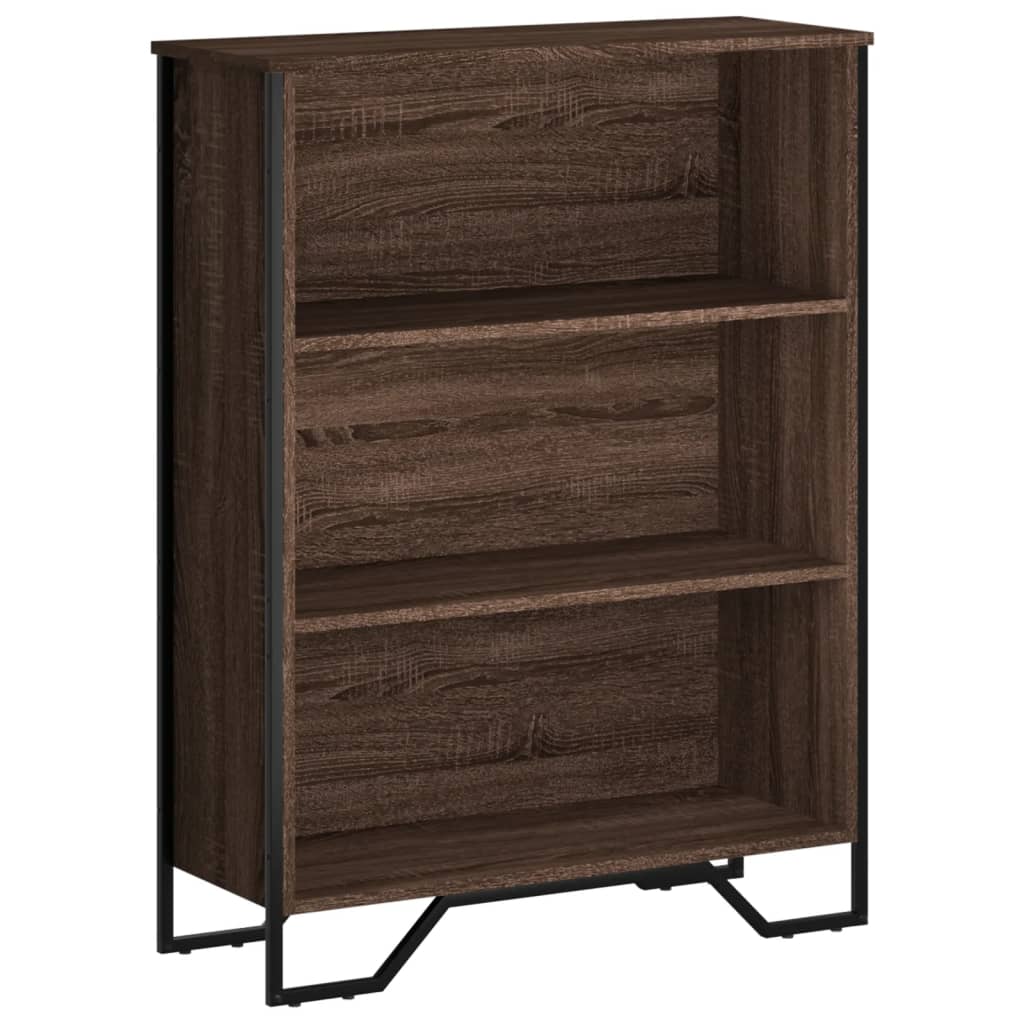 Boekenkast 80x31x106 cm bewerkt hout bruin eikenkleurig is nu te koop bij PeponiXL, paradijselijk wonen!