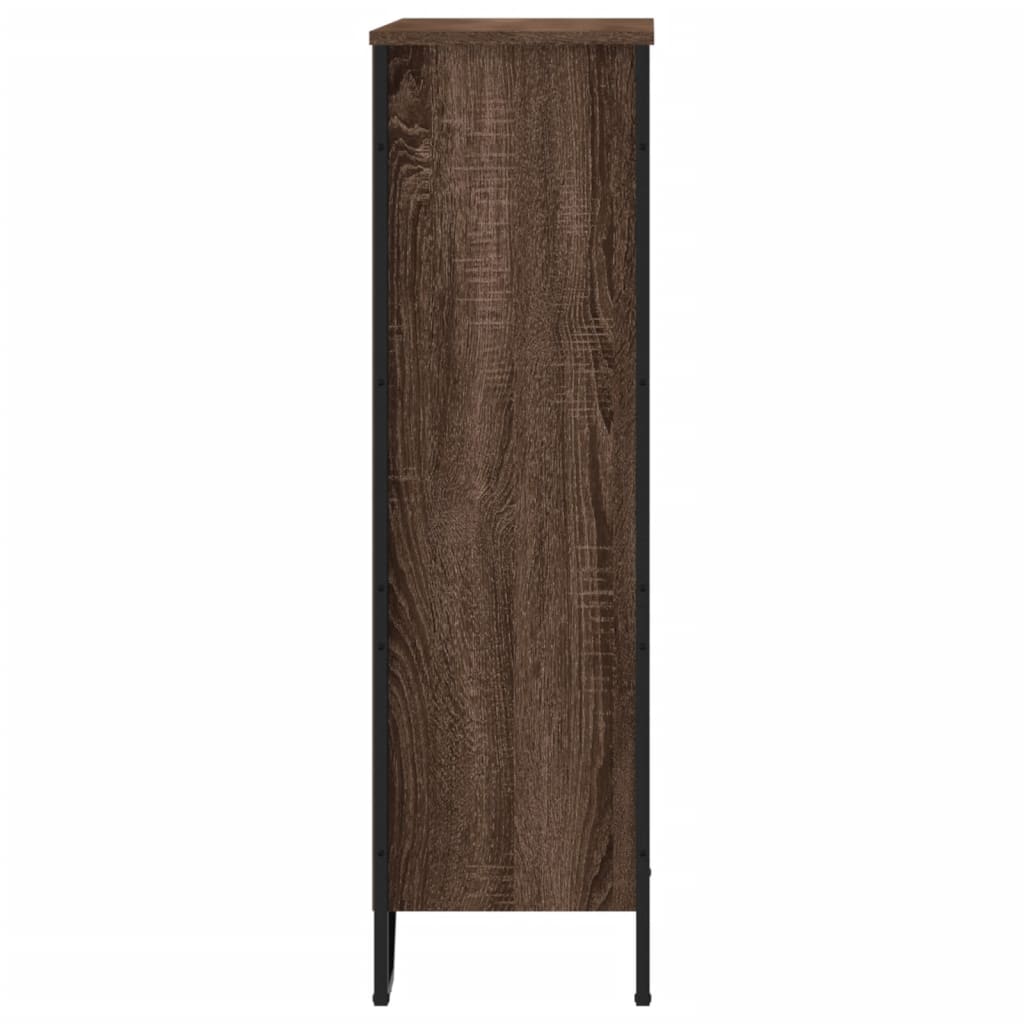 Boekenkast 80x31x106 cm bewerkt hout bruin eikenkleurig is nu te koop bij PeponiXL, paradijselijk wonen!