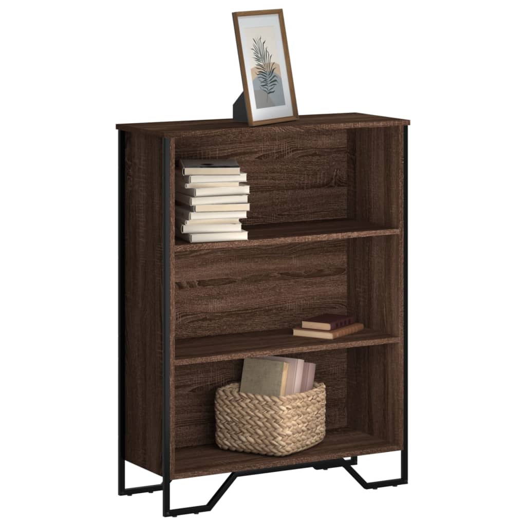Boekenkast 80x31x106 cm bewerkt hout bruin eikenkleurig is nu te koop bij PeponiXL, paradijselijk wonen!