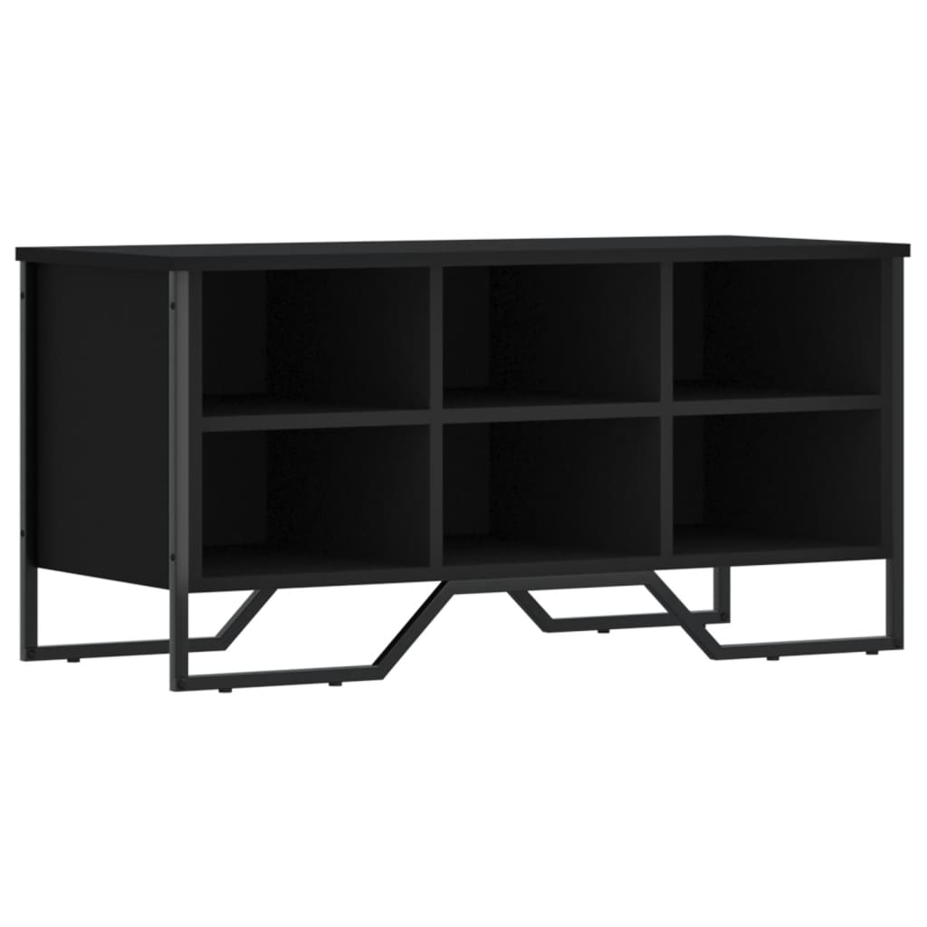 Schoenenkast 90x38x45,5 cm bewerkt hout zwart is nu te koop bij PeponiXL, paradijselijk wonen!