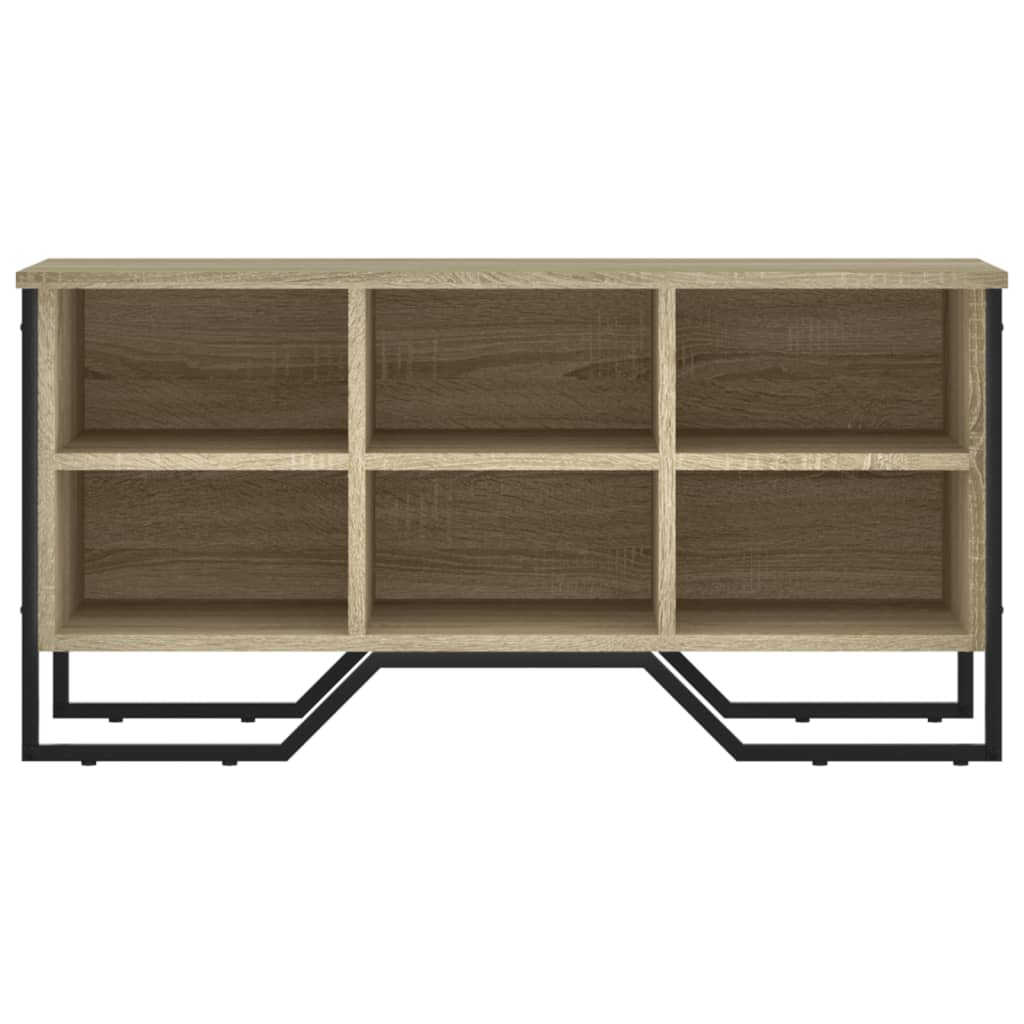 Schoenenkast 90x38x45,5 cm bewerkt hout sonoma eikenkleurig is nu te koop bij PeponiXL, paradijselijk wonen!