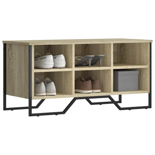 Schoenenkast 90x38x45,5 cm bewerkt hout sonoma eikenkleurig is nu te koop bij PeponiXL, paradijselijk wonen!
