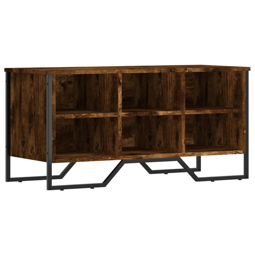 Schoenenkast 90x38x45,5 cm bewerkt hout gerookt eikenkleurig is nu te koop bij PeponiXL, paradijselijk wonen!