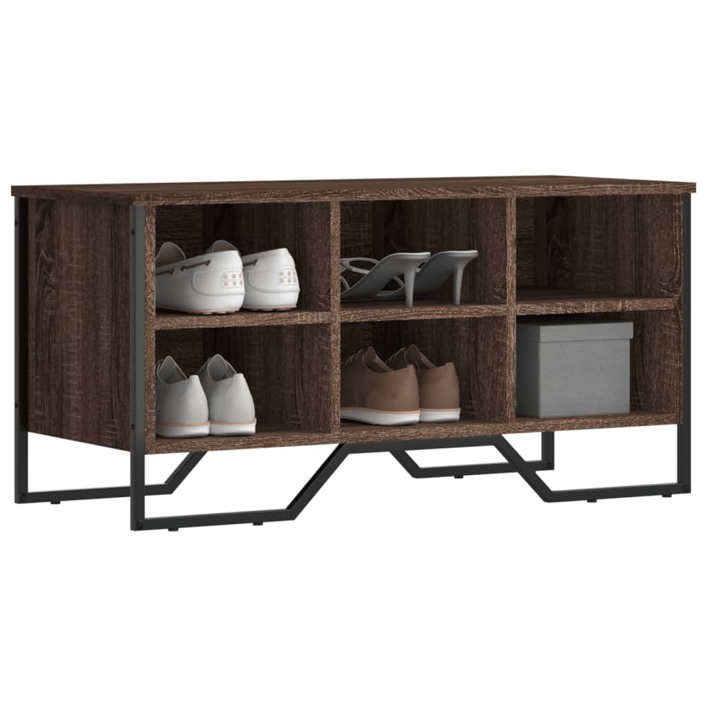 Schoenenkast 90x38x45,5 cm bewerkt hout bruin eikenkleurig is nu te koop bij PeponiXL, paradijselijk wonen!