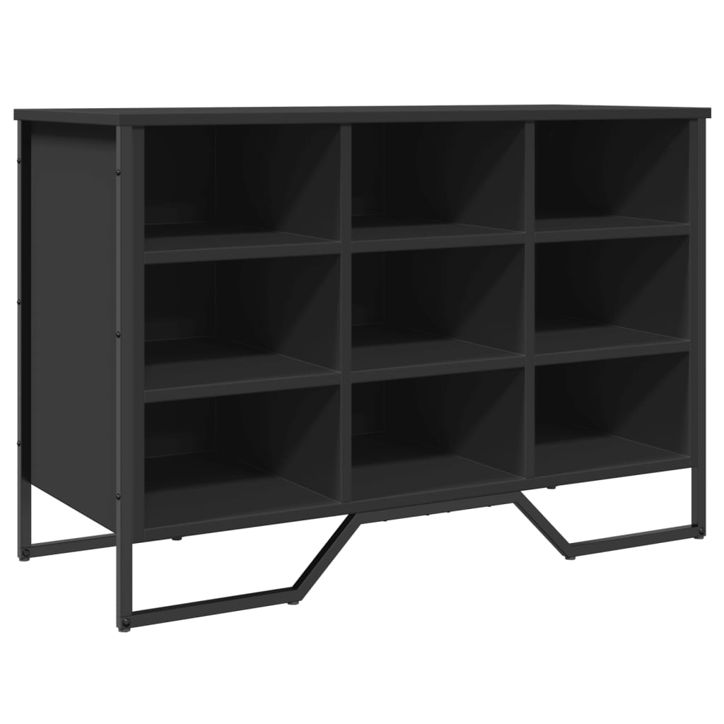 Schoenenkast 90x38x61,5 cm bewerkt hout zwart is nu te koop bij PeponiXL, paradijselijk wonen!