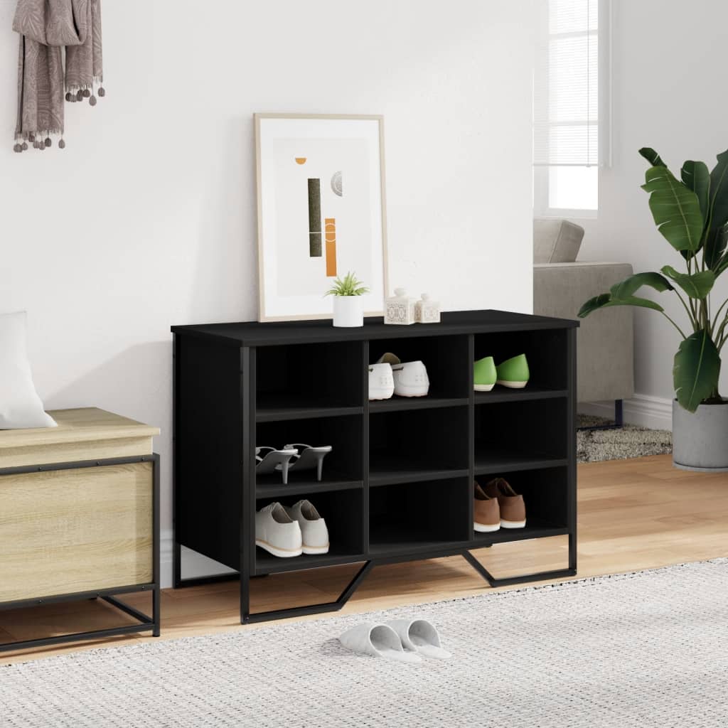 Schoenenkast 90x38x61,5 cm bewerkt hout zwart is nu te koop bij PeponiXL, paradijselijk wonen!