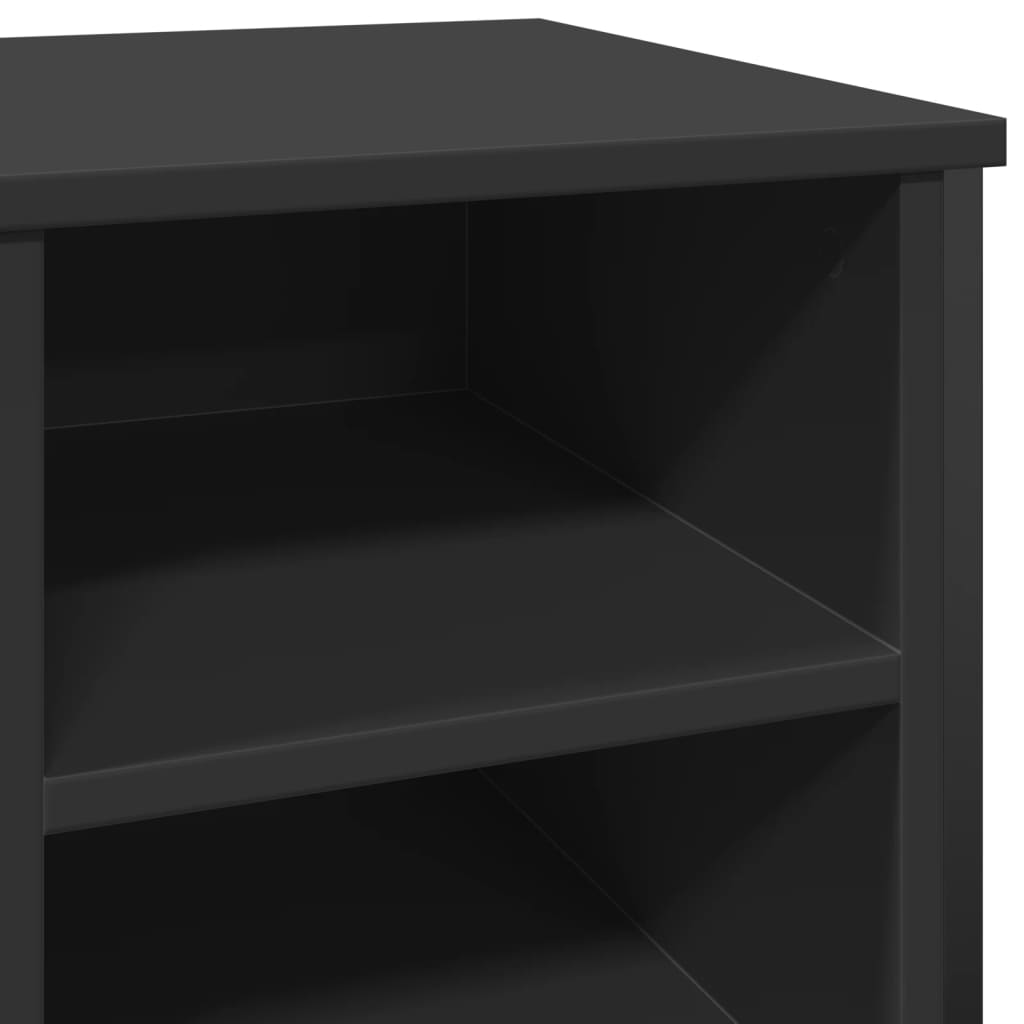 Schoenenkast 90x38x61,5 cm bewerkt hout zwart is nu te koop bij PeponiXL, paradijselijk wonen!