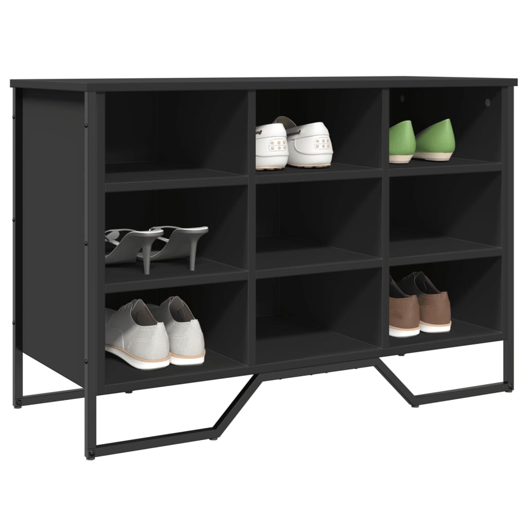 Schoenenkast 90x38x61,5 cm bewerkt hout zwart is nu te koop bij PeponiXL, paradijselijk wonen!