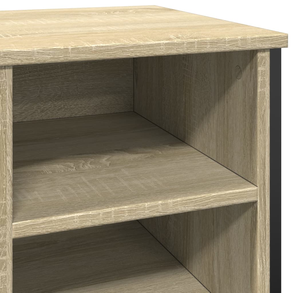 Schoenenkast 90x38x61,5 cm bewerkt hout sonoma eikenkleurig is nu te koop bij PeponiXL, paradijselijk wonen!