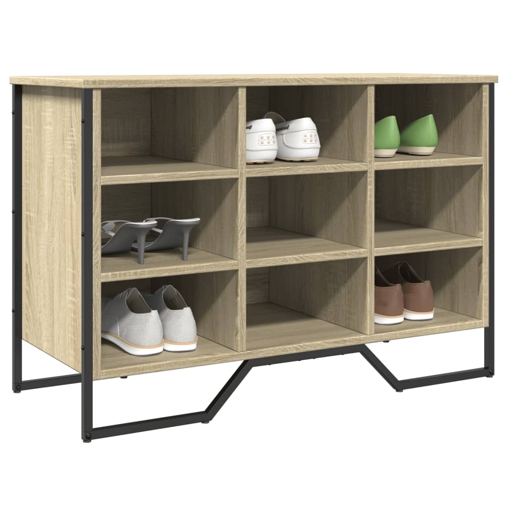 Schoenenkast 90x38x61,5 cm bewerkt hout sonoma eikenkleurig is nu te koop bij PeponiXL, paradijselijk wonen!
