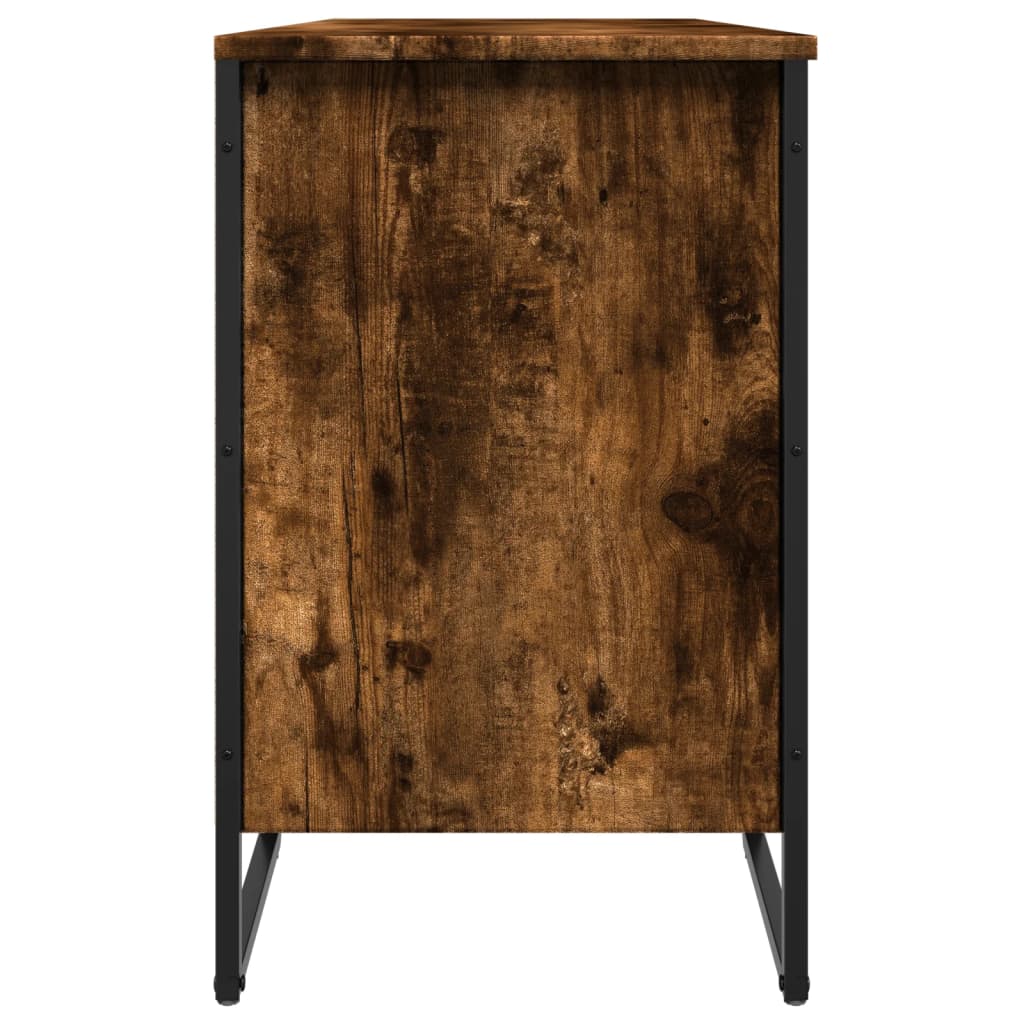 Schoenenkast 90x38x61,5 cm bewerkt hout gerookt eikenkleurig is nu te koop bij PeponiXL, paradijselijk wonen!