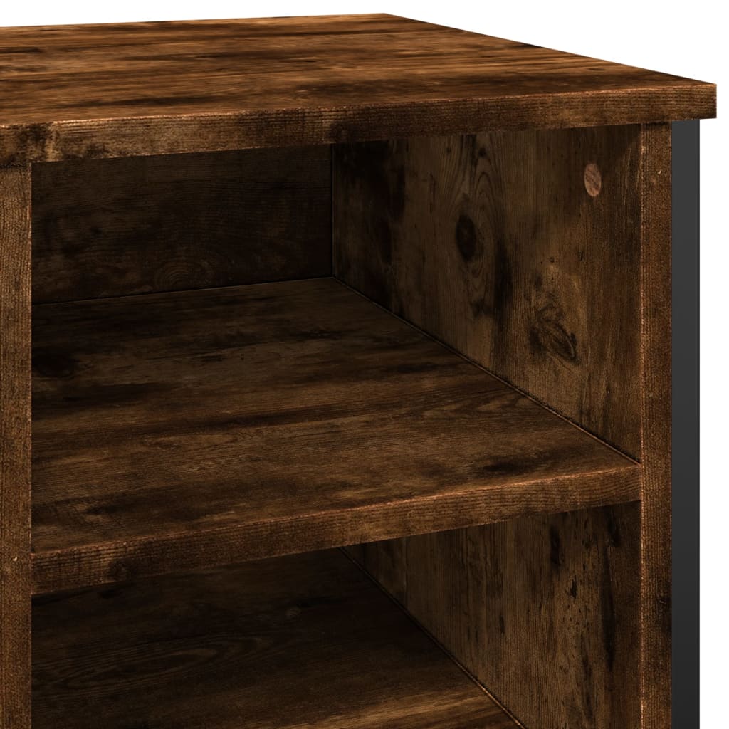 Schoenenkast 90x38x61,5 cm bewerkt hout gerookt eikenkleurig is nu te koop bij PeponiXL, paradijselijk wonen!