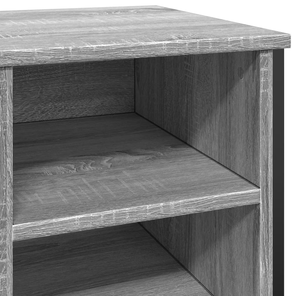 Schoenenkast 90x38x61,5 cm bewerkt hout grijs sonoma eikenkleur is nu te koop bij PeponiXL, paradijselijk wonen!