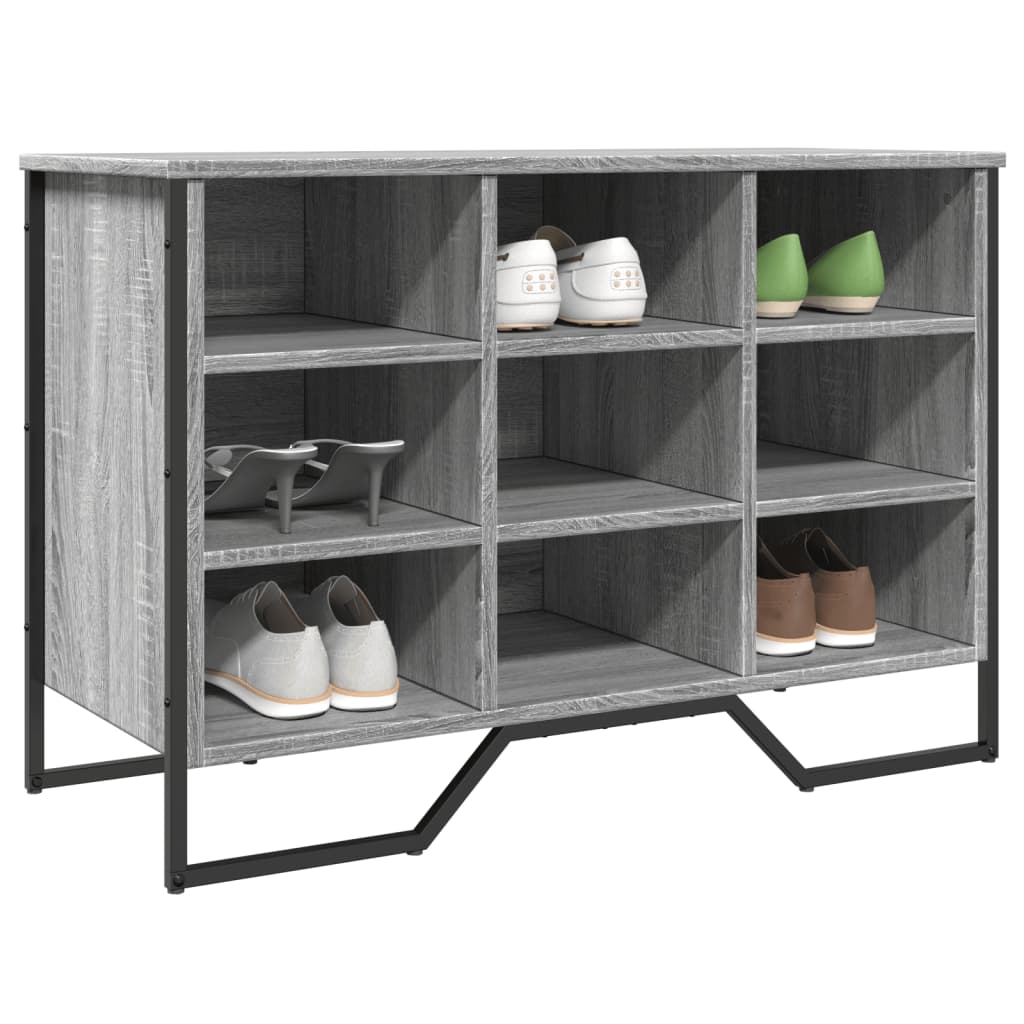 Schoenenkast 90x38x61,5 cm bewerkt hout grijs sonoma eikenkleur is nu te koop bij PeponiXL, paradijselijk wonen!