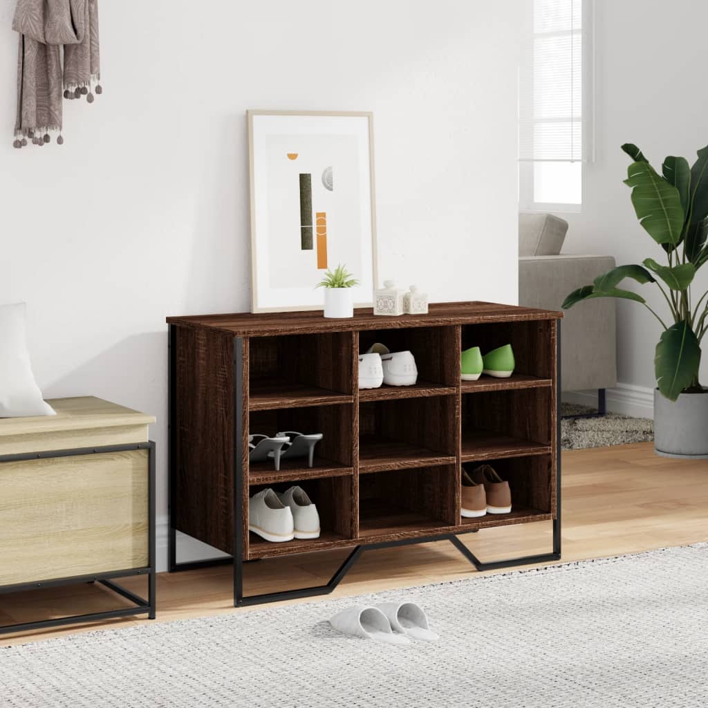 Schoenenkast 90x38x61,5 cm bewerkt hout bruin eikenkleurig is nu te koop bij PeponiXL, paradijselijk wonen!