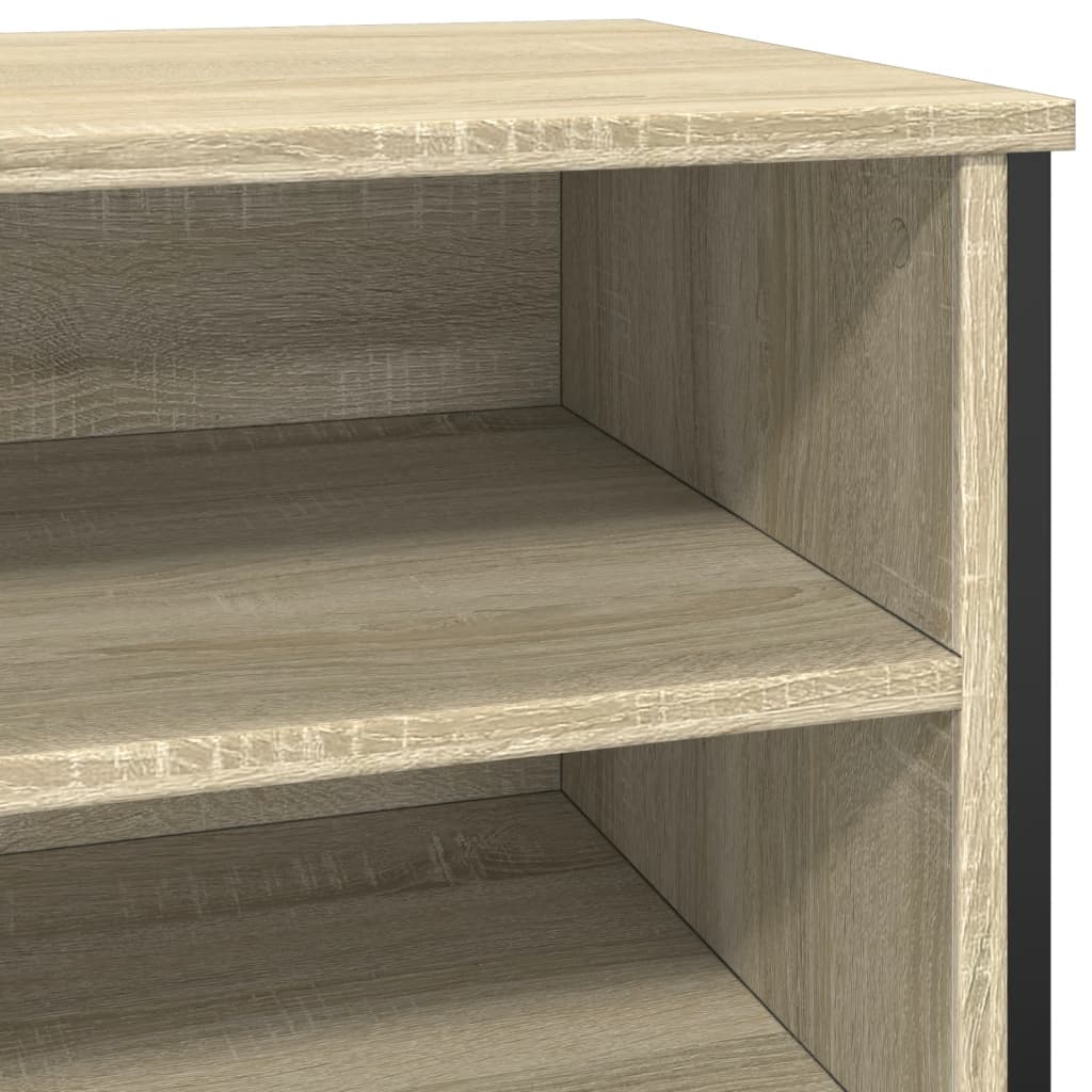 Schoenenkast 80x38x78 cm bewerkt hout sonoma eikenkleurig is nu te koop bij PeponiXL, paradijselijk wonen!
