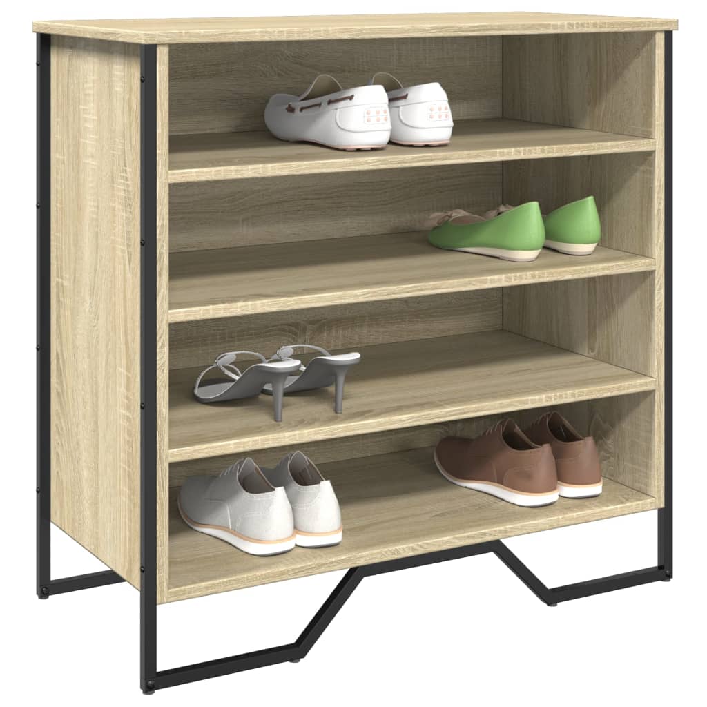Schoenenkast 80x38x78 cm bewerkt hout sonoma eikenkleurig is nu te koop bij PeponiXL, paradijselijk wonen!