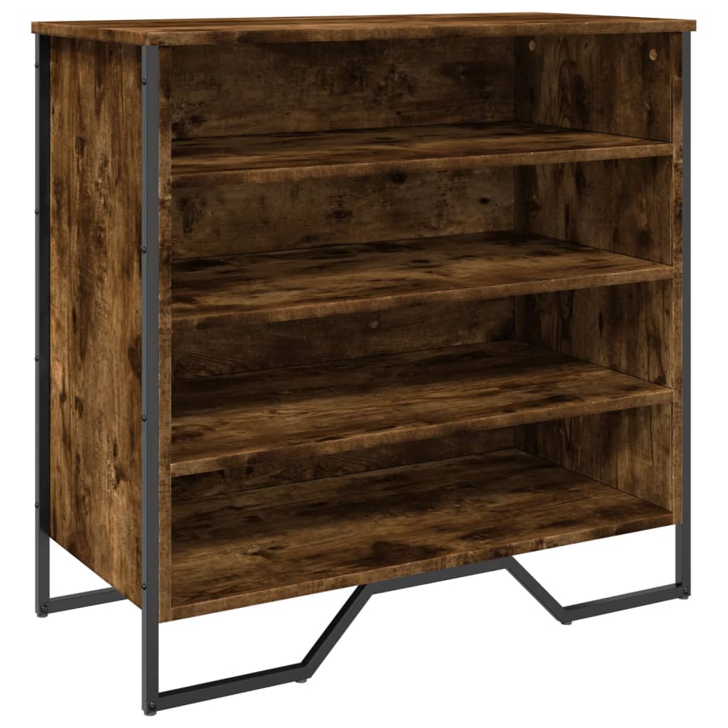 Schoenenkast 80x38x78 cm bewerkt hout gerookt eikenkleurig is nu te koop bij PeponiXL, paradijselijk wonen!