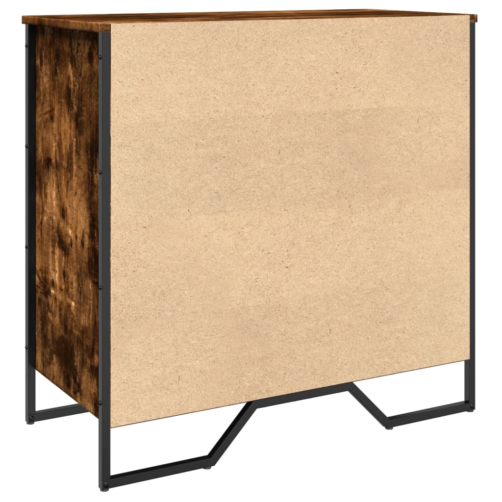 Schoenenkast 80x38x78 cm bewerkt hout gerookt eikenkleurig is nu te koop bij PeponiXL, paradijselijk wonen!